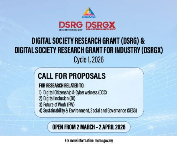 Image of Deadline (REMINDER): 5:00 PM,Thursday, 2 April 2026/CALL FOR PROPOSAL NOW OPEN – MCMC DSRG & DSRGX 2026, CYCLE 1